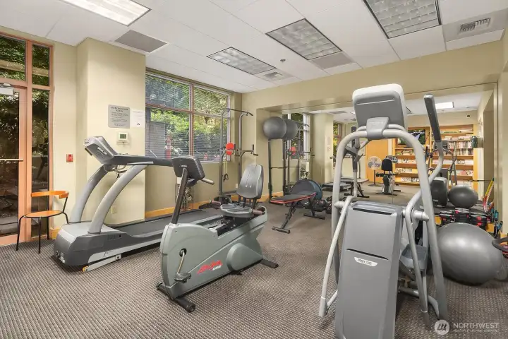 Since this photo, exercise equipment has been updated in the fitness room!