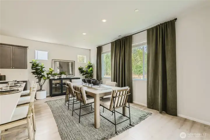 Dining space Photos are representation as the home is under construction.