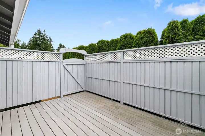 Private deck in the back
