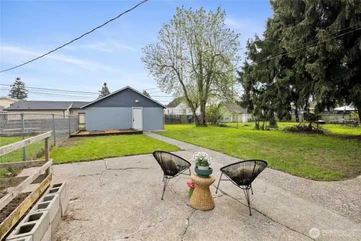 Backyard and Garage