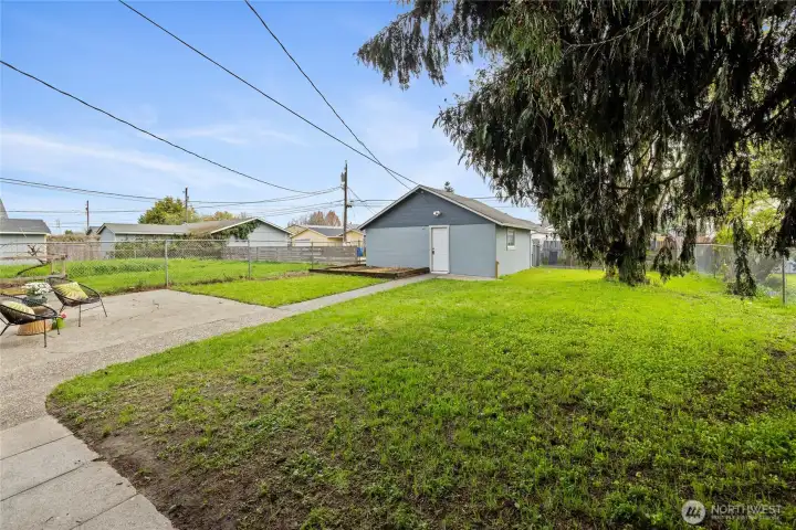 Backyard and Garage