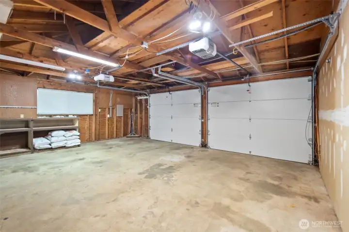 2 car garage with plenty of room for storage or tools
