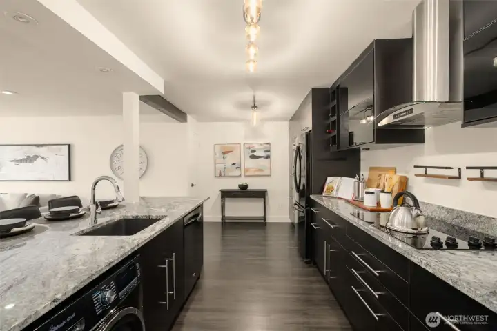 Look at all those cabinets and counter space!