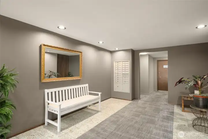 Secure lobby entrance where mail is delivered or for buzzing in your guests.