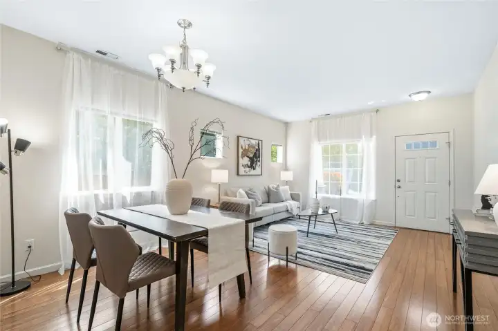 Formal living and dining area for entertaining and holidays.