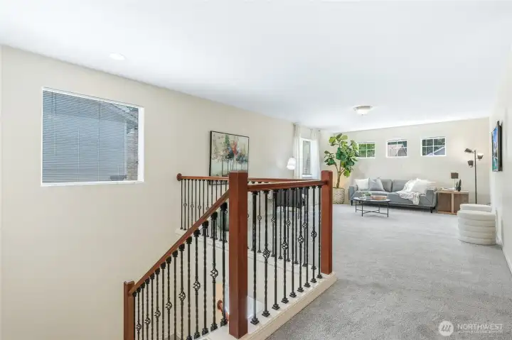 Large loft area at the top of the stairs