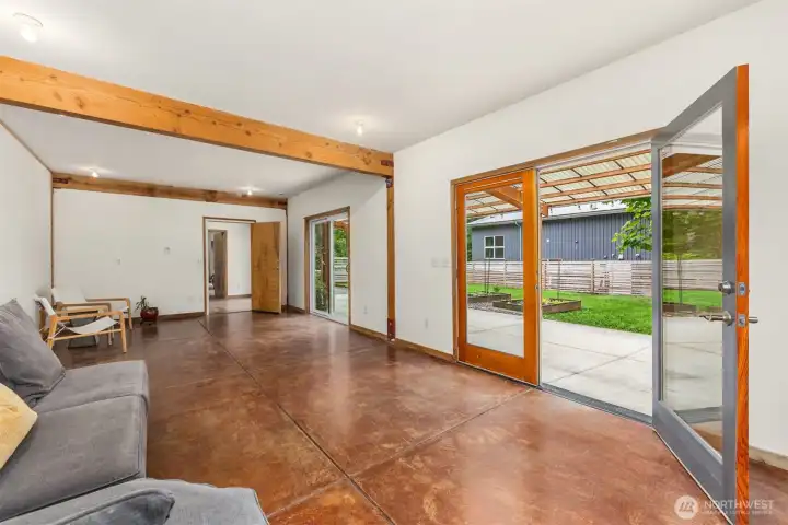 Radiant heating throughout the main floor. Radiant heating throughout the main floor.