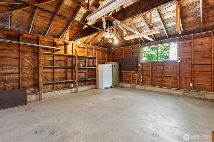 This is the interior of the 2-car attached garage.
