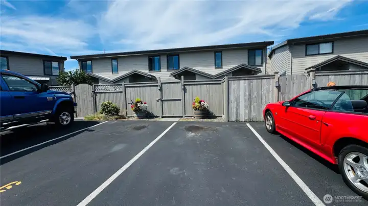 Private courtyard entry with parking directly in front #6 and an additional guest parking space... Private courtyard entry with parking directly in front #6 and an additional guest parking space...
