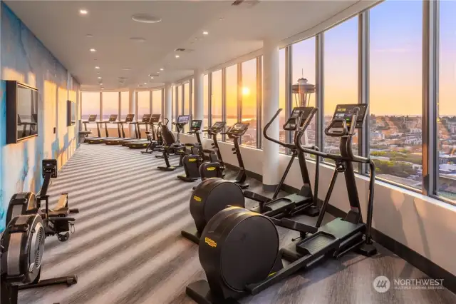 41st floor fitness center. North side is all cardio equipment.