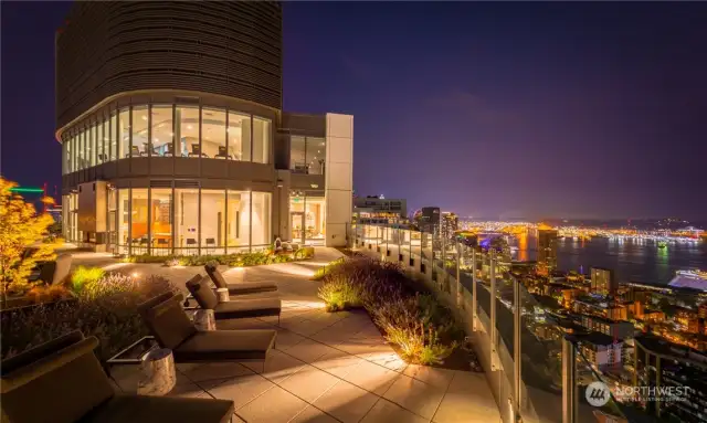 40th floor terrace with 41st floor fitness center in the background.