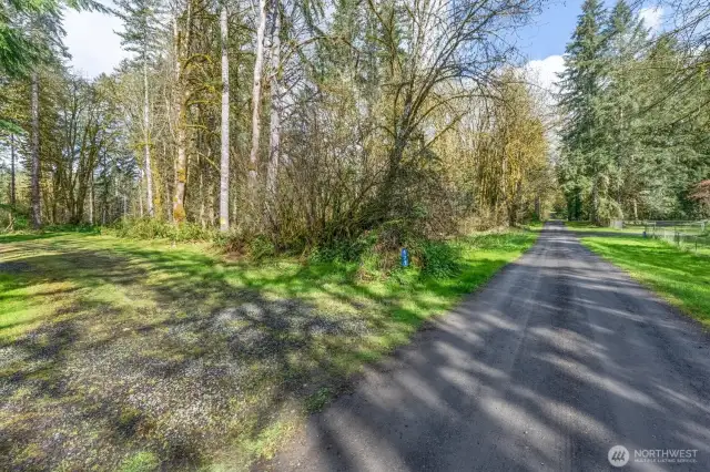 Showing entrance off Deer Park Lane to homesite. Driveway is 500 feet long.