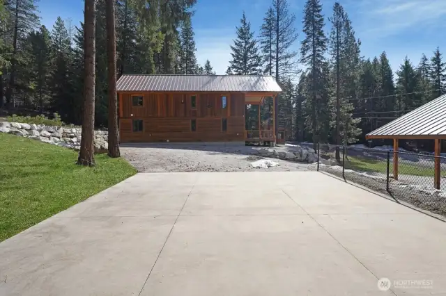 This is nearly a 1000 sqft sports court that can be used for basketball, pickleball, and much more.