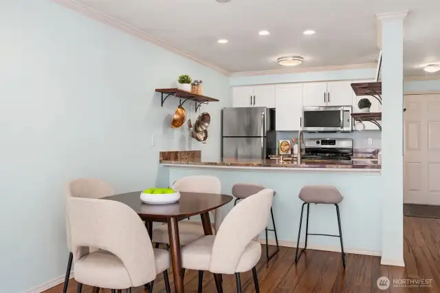 Space for Dining Table and Bar Seating