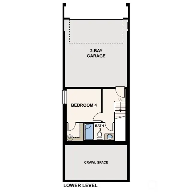 First floor garage entry level, outlet for EV charging.