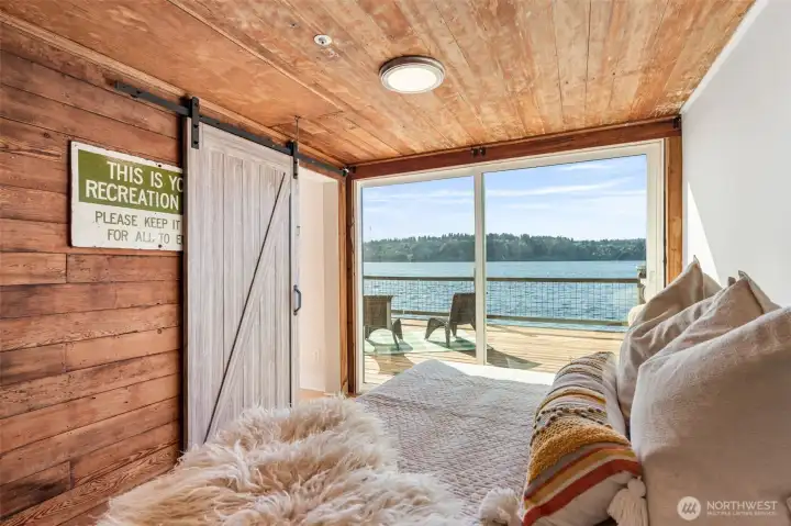 Main floor bedroom with view of the Narrows  4 North Salmon Beach