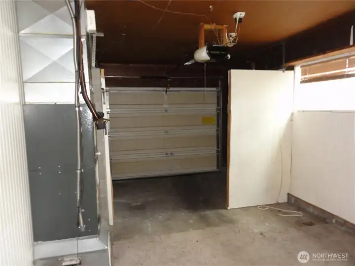 Interior of garage.