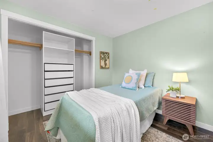 The second bedroom on the upper level