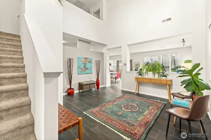 The entry immediately opens high and wide.