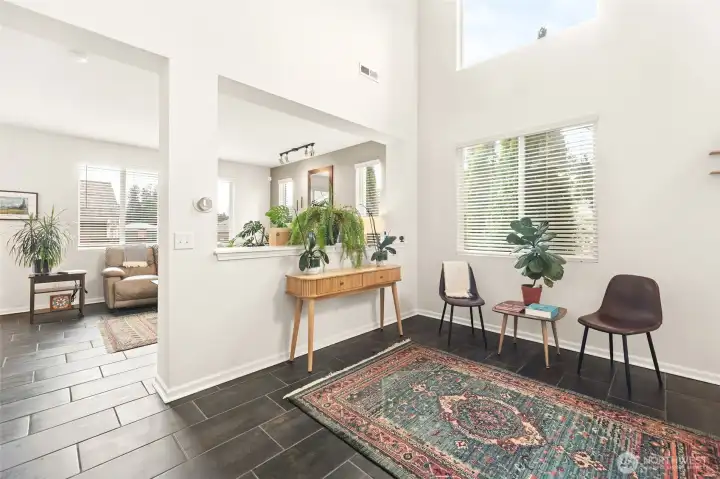 Stunning tile flooring on the main. Open concept.