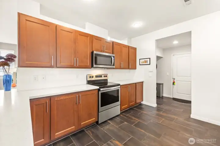 Perfect functionality with a utility area connecting the kitchen to the garage.