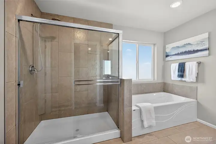 Walk-in Shower AND a soaking tub!