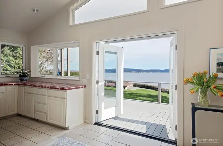 Spring is here! Pop open the French doors, listen to the birds and hear the whales spout!