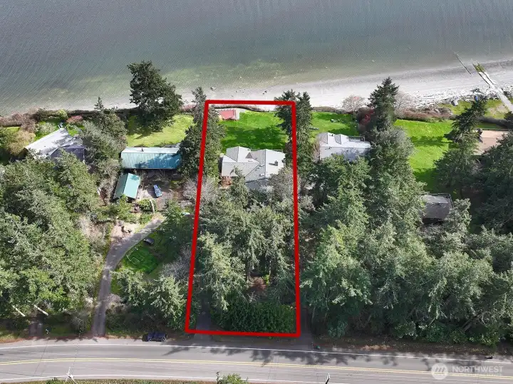 Lot lines from drone shot provided by photographer.