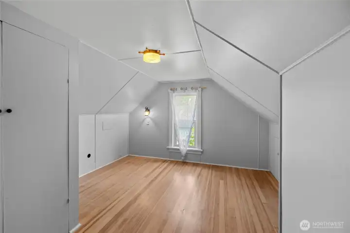 Upper level bedroom #3 - gorgeous, refinished fir flooring