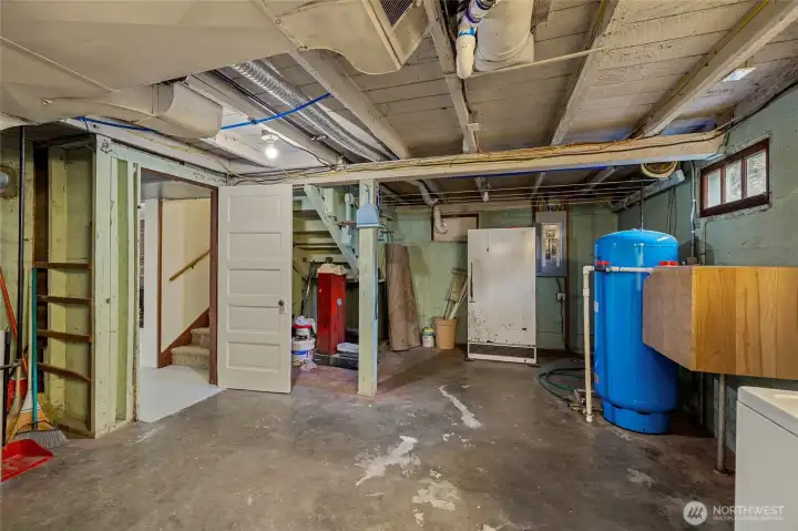 Lower level unfinished basement area