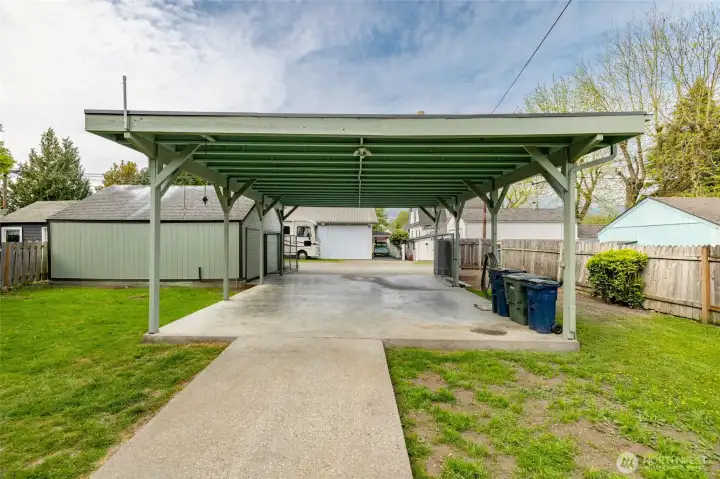 Excellent RV height double carport!