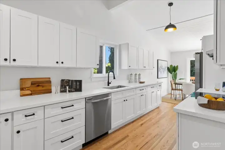 Light-filled kitchen with timeless finishes and generous prep space