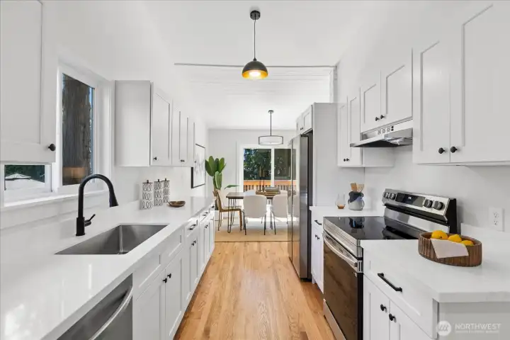 Functional kitchen layout with ample cabinetry
