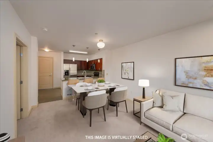 Open floorpan with space for dining