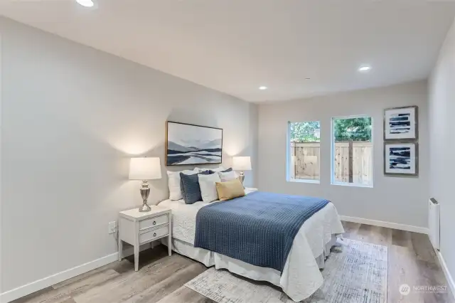 Entry level bedroom just off the bonus office space and courtyard access.