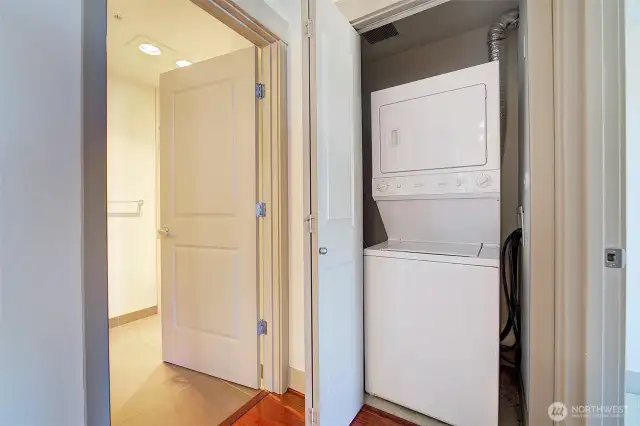 Washer and dryer stay with unit