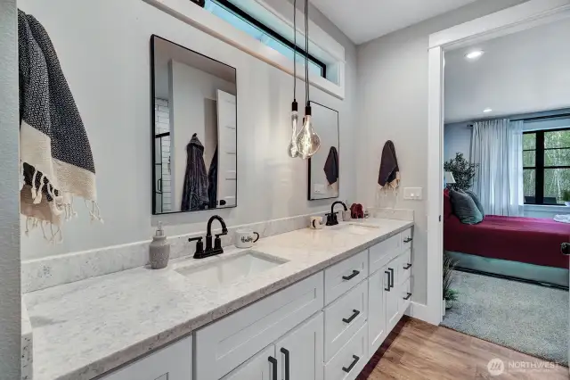 Indulge in the luxurious comfort of your spacious master bath, a spa-like retreat designed with stylish finishings throughout.