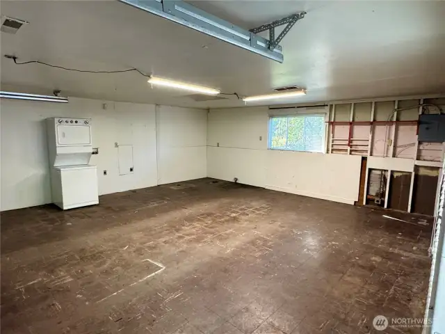 Interior of detached garage