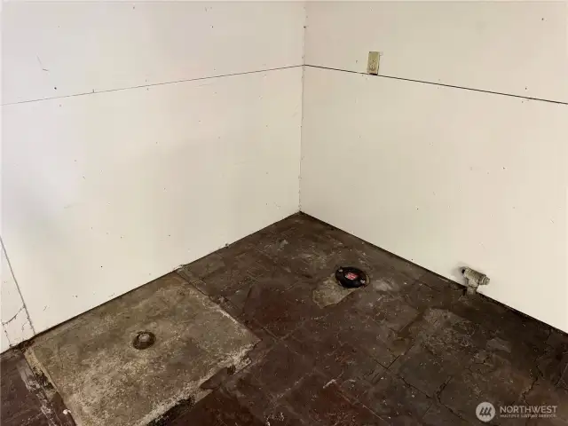 Garage plumbed for shower, toilet and sink