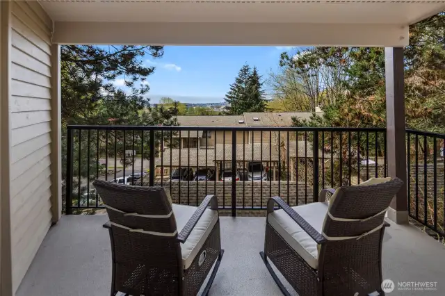 Covered patio extends your outdoor living.