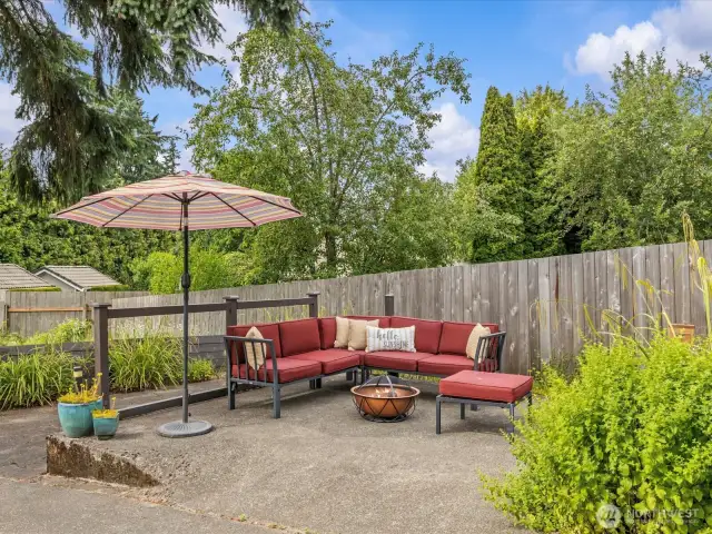 The sellers have enjoyed many an evening with a gathering around the firepit.  This patio is located on the north side of the home.