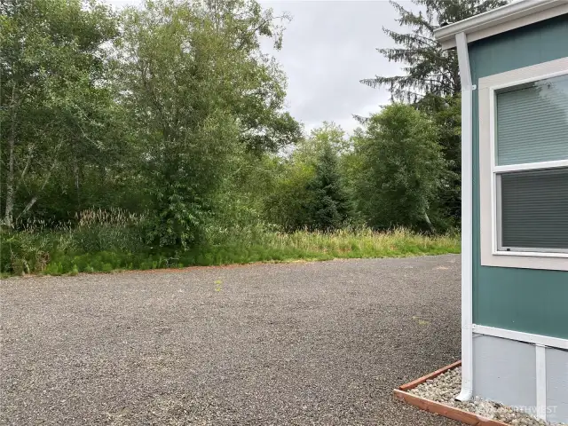Open space behind unit