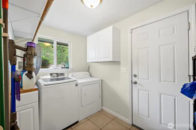 Nice size utility room 10x6 with door to the garage.