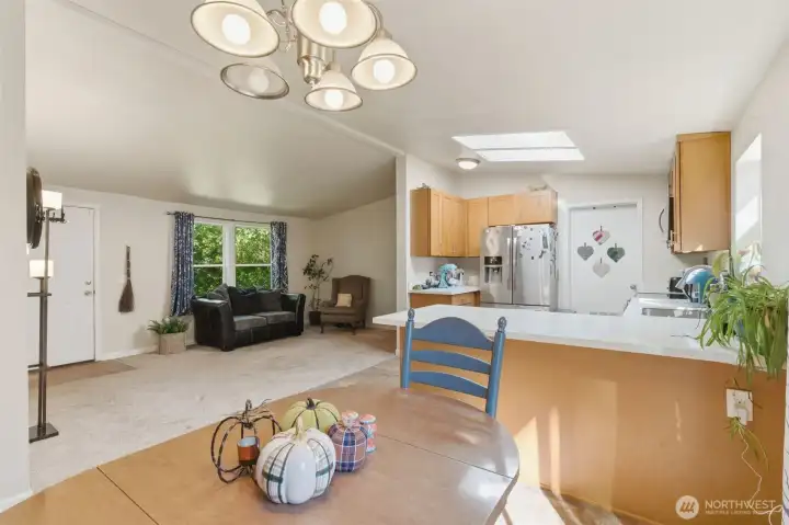 Open concept and so much natural light