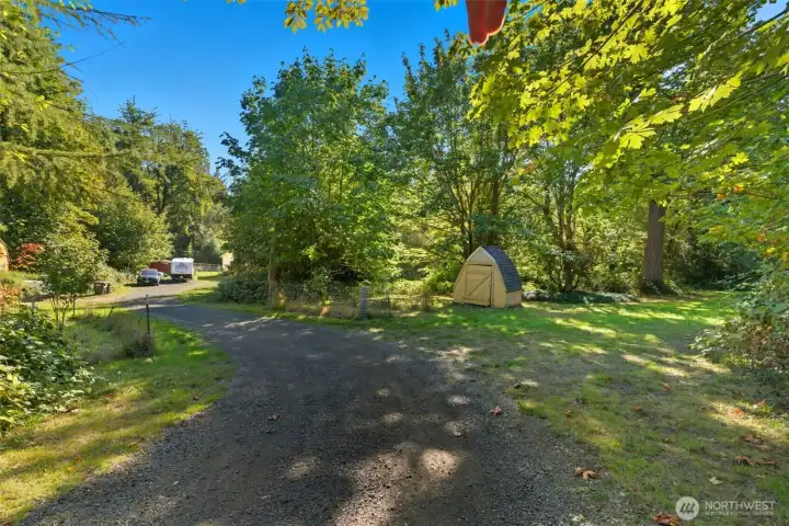 Long driveway leads to your private home with plenty of space for parking