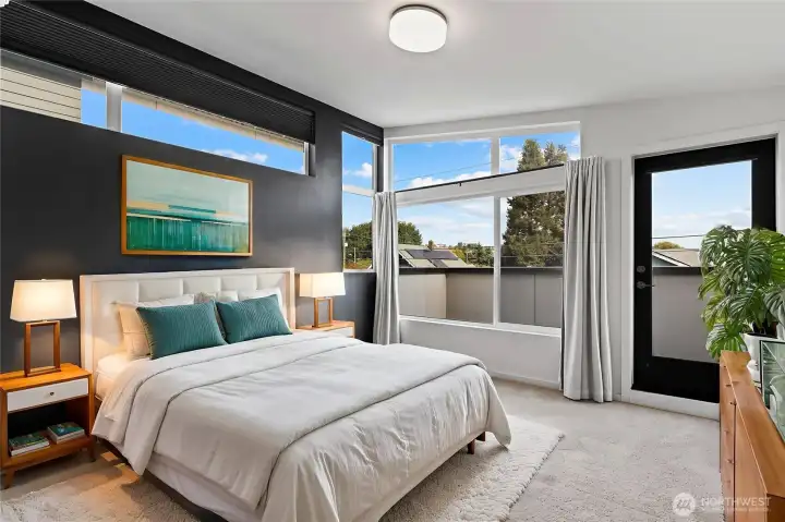 Primary room with en suite, virtually staged