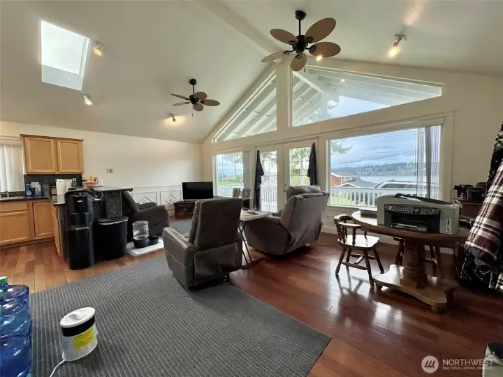 Skylights and floor to ceiling windows