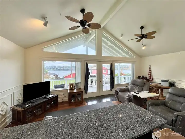 Skylights and floor to ceiling windows