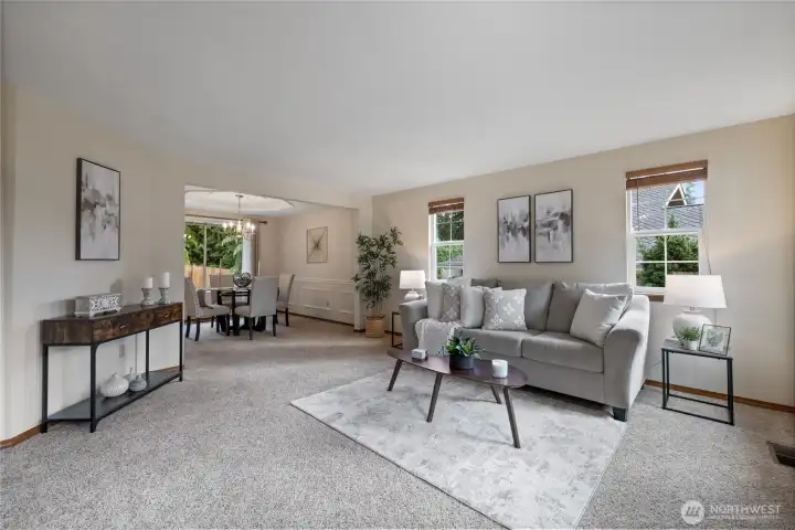 Enter into the bright and beautiful living room.