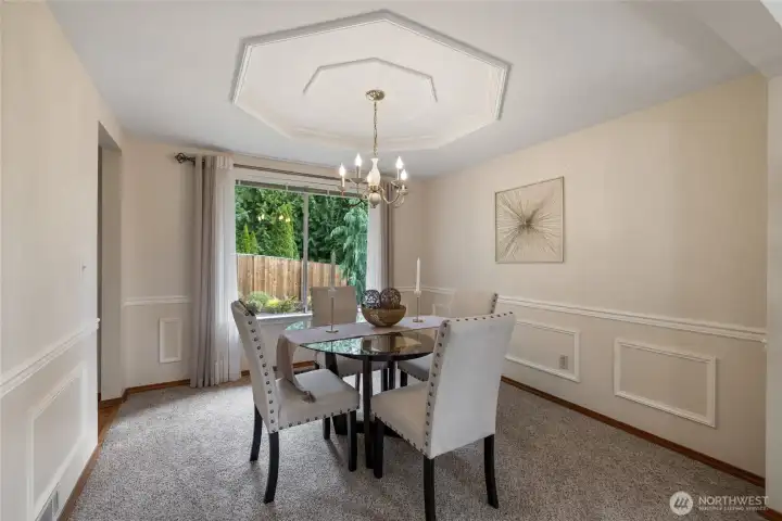 Enjoy the beautiful view of the private backyard.